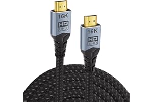 CABLAPTOP hdmi Cable 10 ft,16K HDMI 2.2 Cable 8K 10K 10FT High Speed 96Gbps 12Bit 16K@60Hz 8K@240Hz 4K@480Hz Braided Gold Pla