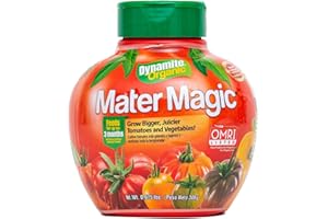 Dynamite Mater Magic - Organic Tomato Fertilizer for Bigger, Juicier Tomatoes and Vegetables, OMRI Listed, Nitrogen and Calcium-Rich Plant Food - .675 Pound Container with Shaker Lid