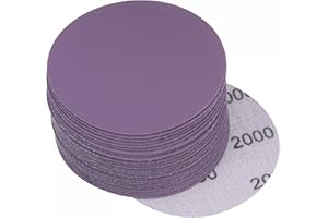 uxcell 30Pcs 3-Inch Purple Sanding Discs 2000 Grits Hook and Loop Professional Aluminum Oxide Sand Paper Wet Dry Polish for W