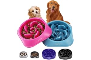 YINEYA 2PCS Slow Feeder Dog Bowls, Pet Supplies That Slow Down Eating, Pet Food Bowls, Maze Dog Puzzle Feeder for Medium Breed