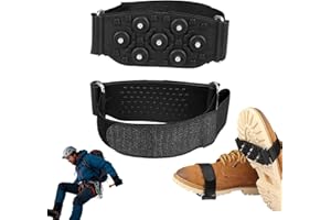 Ice Cleats Snow Traction Cleats for Shoes and Boots Adjustable Straps Crampons Ice Cleat with 7 Tungsten Studs for Winter Wal
