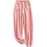 Fiona Jolin Women's Plush Fluffy Pajama Pants Winter Warm Fuzzy Fleece Lounge Bottoms Sleepwear with Pockets