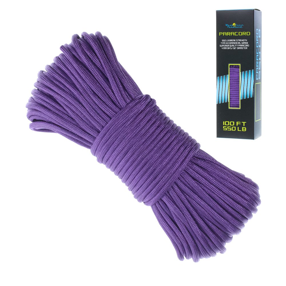550 Paracord Bracelet Parachute Cord - 7 Strand Type III Paracord Rope (Acid Purple)