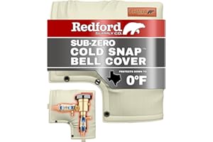 Redford Supply Co. Cold Snap (0°F) Backflow Preventer Insulation Cover, 12" W x 13" H, Pipe Insulation, Water Sprinkler Covers for Outside, Sprinkler Backflow Cover for Winter, Well Pump Bag (Beige)