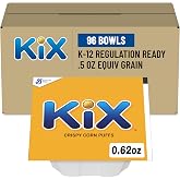 Kix Crispy Corn Puffs Cereal, Single Serve Foodservice Bowlpak, 96 Ct