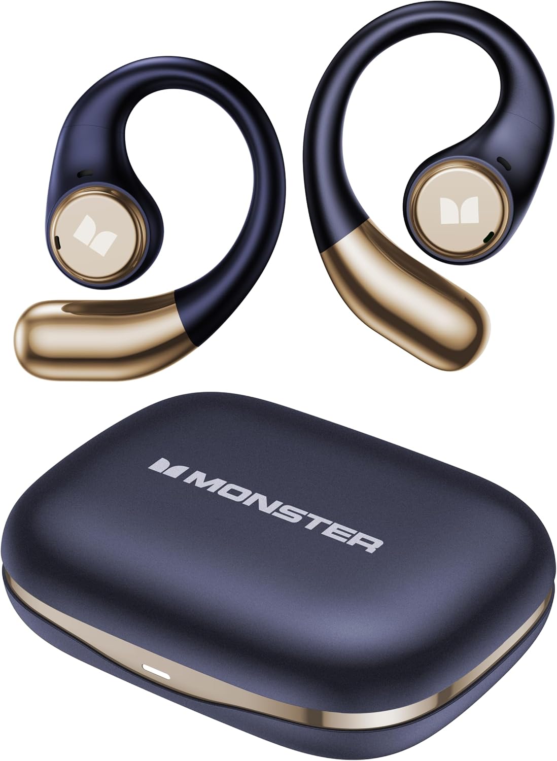 Monster Open Ear AC336 Headphones, Bluetooth 6.0 Wireless Earbuds with Stereo Sound, ENC Clear Call, 21H Playtime, Type-C Charging, Touch Control, IPX6 Waterproof Open Ear Earbuds for Outdoor