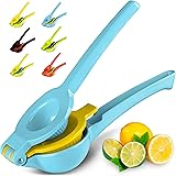 Top Rated Zulay Premium Quality Metal Lemon Lime Squeezer - Manual Citrus Press Juicer (Blue Yellow)