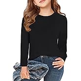 ZDC Girls Long Sleeve T Shirts Kids Fall Crewneck Tops Basic Tees 5-14 Years