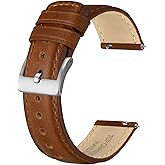 BISONSTRAP Leather Watch Strap for Men and Women, Oil Pull-Up Leather, Quick Release Replacement Bands, Band Width 18mm 20mm 22mm