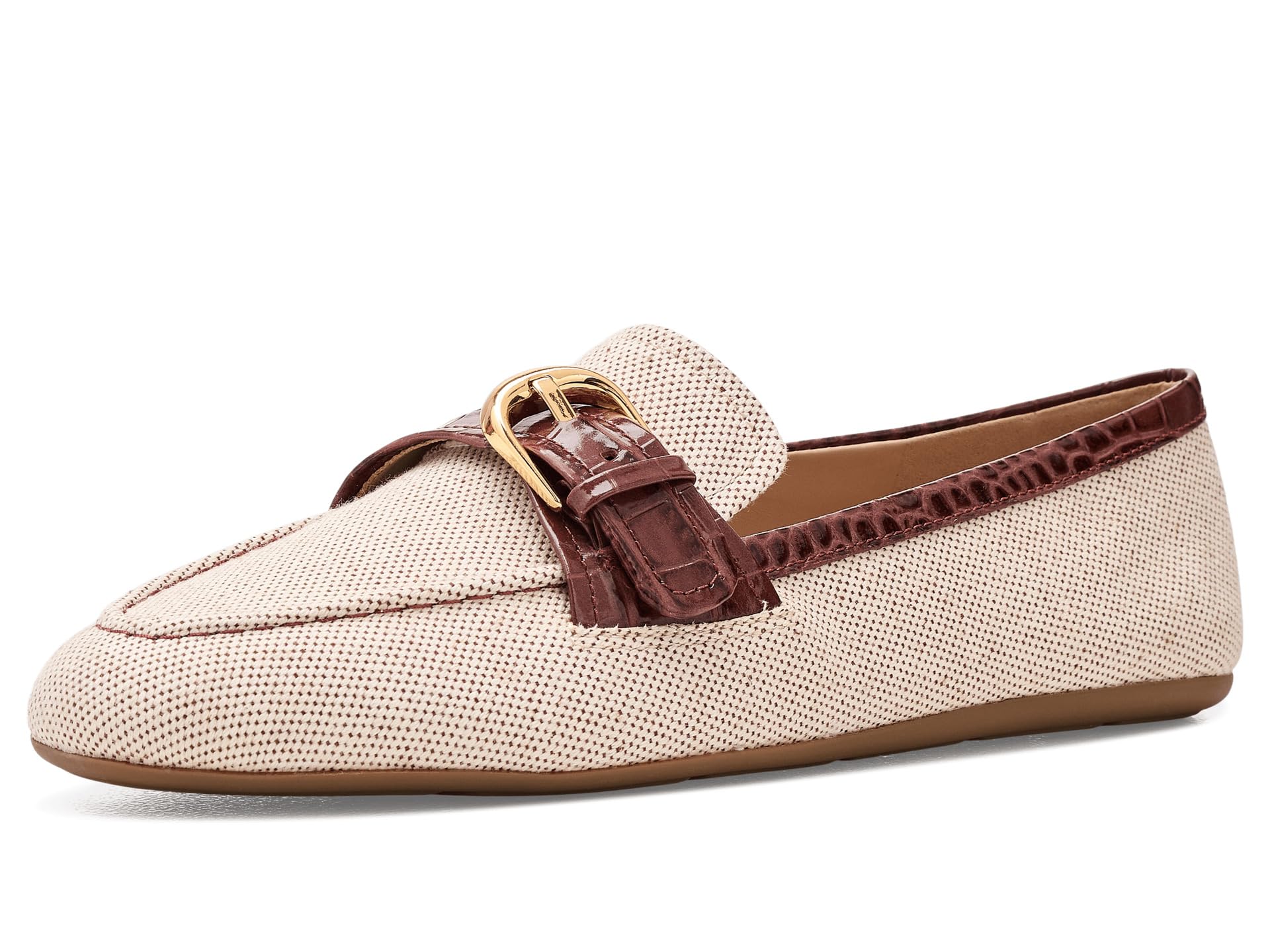 Cole Haan Women’s Shoes – Grand Ambition Alette Buckle Loafer, Canvas/Mohogany Crocodile Print, 9.5-B US