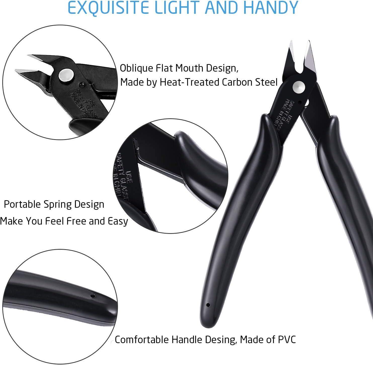 STARVAST 5In Side-Cutting Plier Wire Cutter - 6 Pack, Black - Image 5