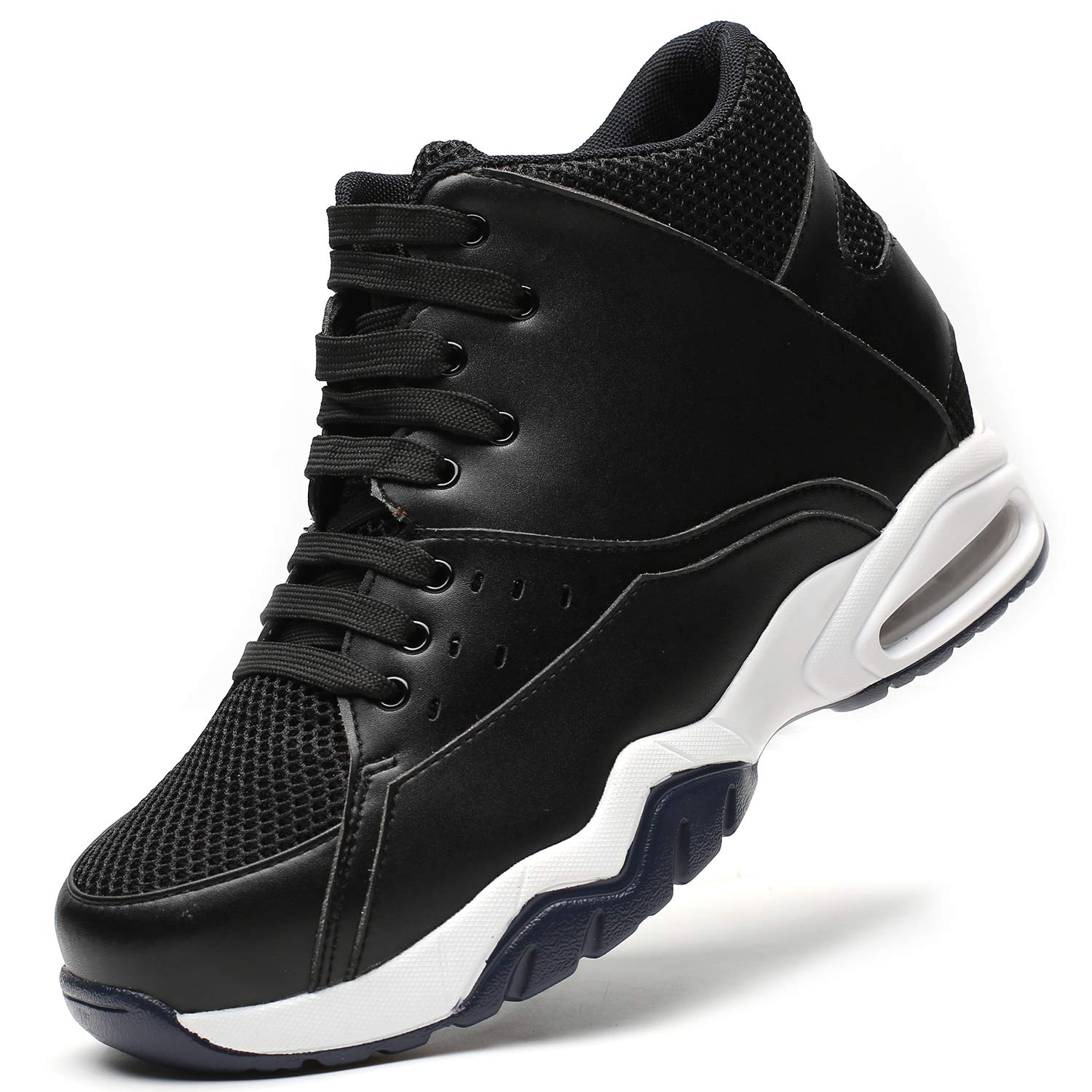Men's Invisible Height Increasing Elevator Shoes Basketball Sport Shoes 3.74 Inches Taller 329B02