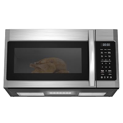 BLACK+DECKER Over the Range Microwave Oven with Vent and One-Touch Auto Cooking, 1.7 cu. ft. OTR Over Stove Microwave, Stainless Steel, 1000 Watts, EM044K6CE-SS