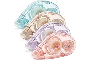 Huiruso 4 Pack Glue Tape Roller, Scrapbooking Supplies, Double Sided Adhesive Washi Tape for School Office Crafting Photo Alb