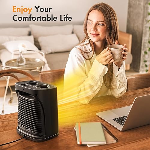 Kismile Space Heater, Portable Electric Heaters with Thermostat - Main Image