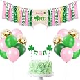 Lucky One St. Patrick's Day High Chair Banner - 80" Four Leaf Clover Tutu For 1st Birthday & Cake Smash