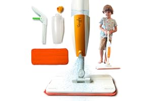 Quiggly Toy Spray Mop for Kids - Toddler Cleaning Set with Real Water Sprayer - Montessori Cleaning Set Mini Sweeper - Educational and Fun Kids Mop - Squeeze and Spray