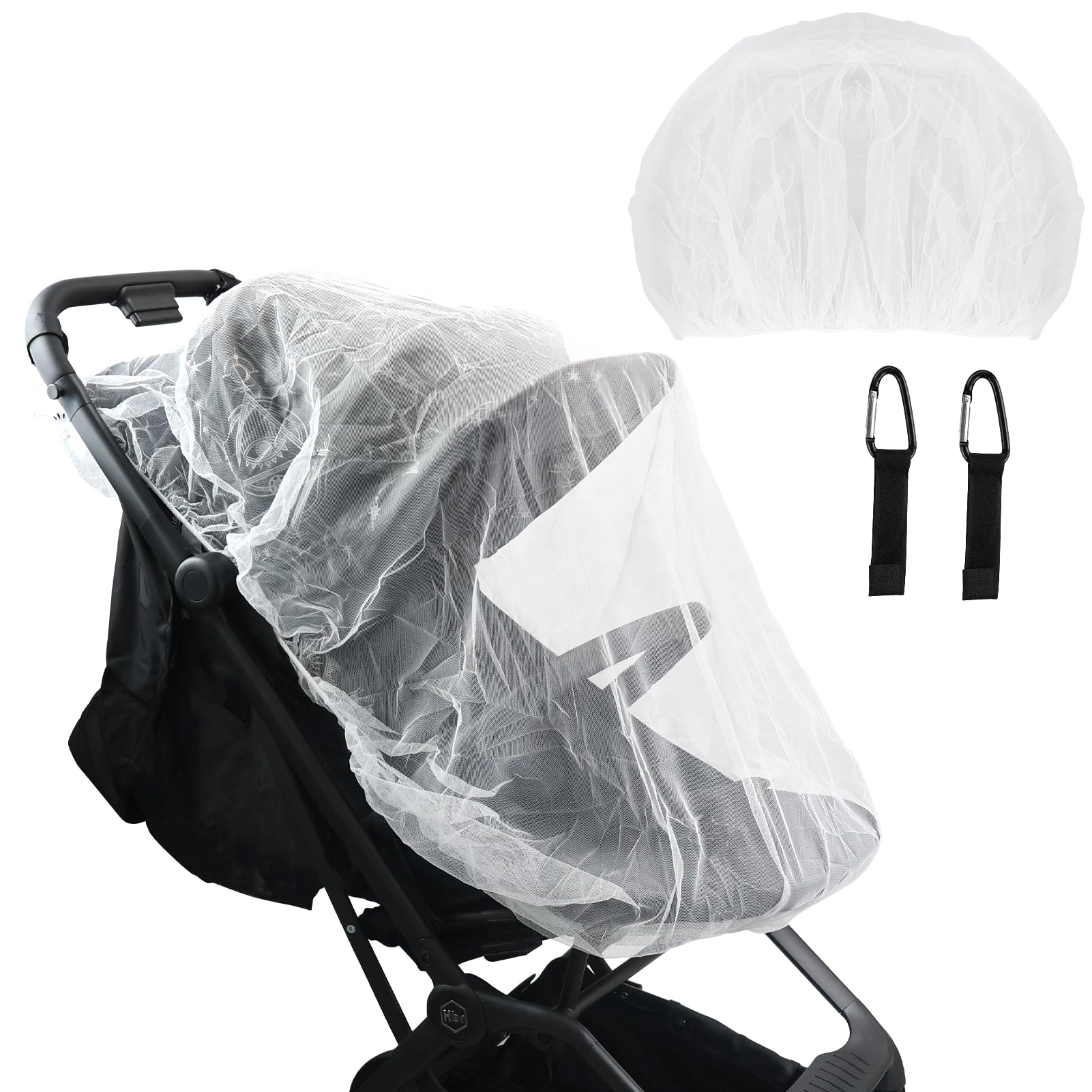 Universal Mosquito Net for Pram, Summer Infant Strollers Protection Cover, Portable Mini Insect Net for Bassinets, Cradles Playards, Crib, Pushchair, Buggy, Carrycot (1, White)