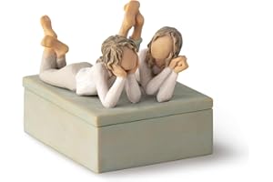 Willow Tree Forever Friends, Always by my side, Family Memories, Best friends, Sisters, Sculpted Hand-Painted Decorative Table Top Jewelry Keepsake Box