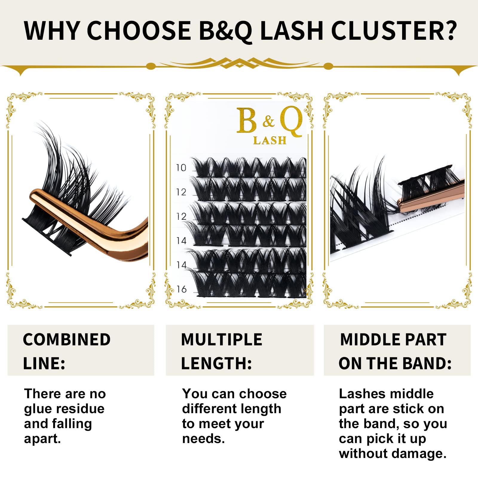 Lash Clusters D Curl 10mm Cluster Lashes 72 Pcs B&Q