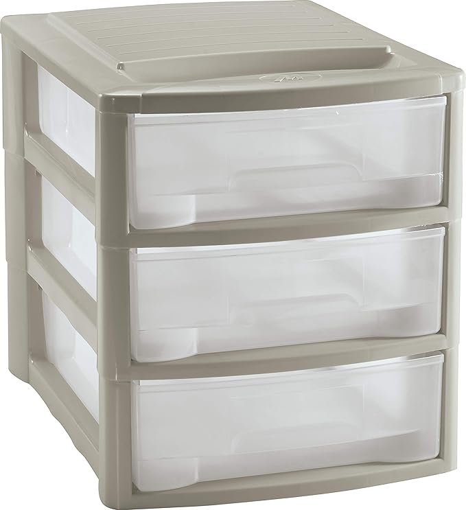 Organiseur De Tiroir Metaltex Transparent - Grand Format Étroit, Pour Cuisine, Bureau, Salle De Bain