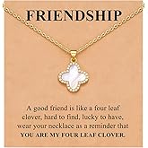 BxkSky You Are My Four Leaf Clover - Best Friend Necklace Friendship Gifts for Women Birthday Christmas Gifts