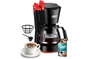 Gevi 5 Cups Small Coffee Maker, Compact Coffee Machine with Reusable Filter, Warming Plate and Coffee Pot for Home and Office
