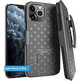 Designed for iPhone 11 Pro Case with Belt Clip Holster - Kickstand Cover Phone Case - Black