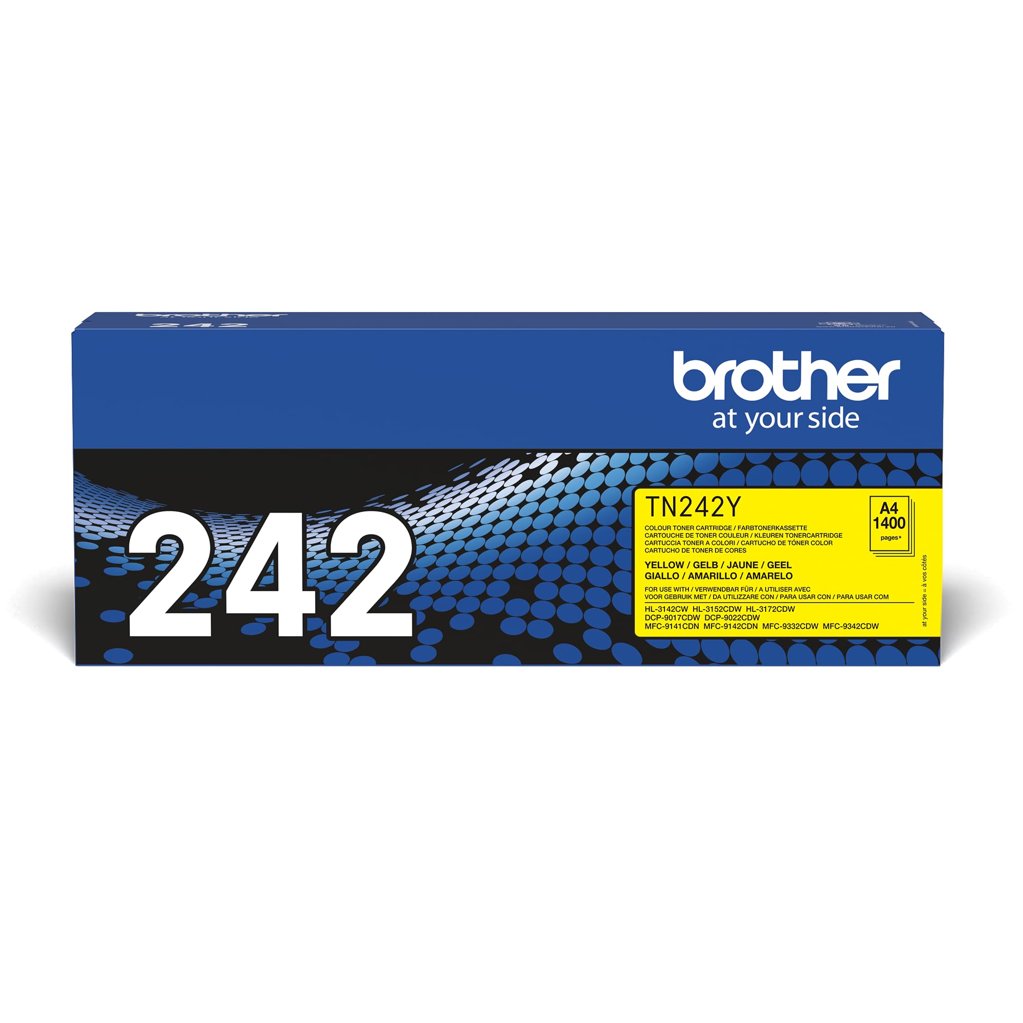 Brother TN-242Y Toner Cartridge, Yellow, Single Pack, Standard Yield, Includes 1 x Toner Cartridge, Brother Genuine Supplies