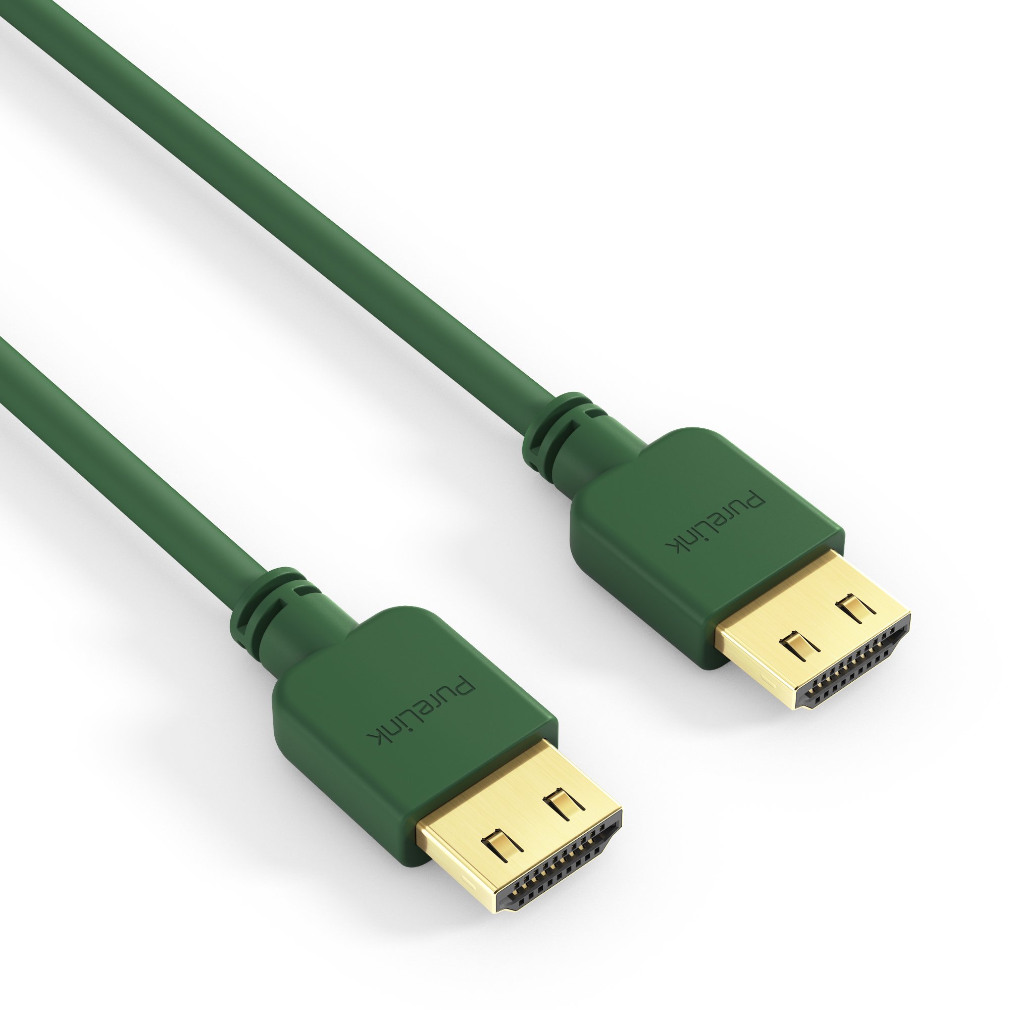 PureLink PI0503 High Speed HDMI Patch Cable (4K UltraHD (2160p), Ethernet, 18Gbps), HDMI-A Male to HDMI-A Male, Certified, Halogen Free, Ultra Flat, 2 m, Green