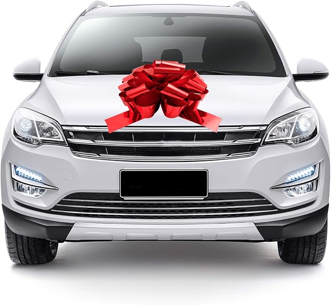 Tanlee Big Bright Red Car Bows Gift Wrapping Bow Pull Bow