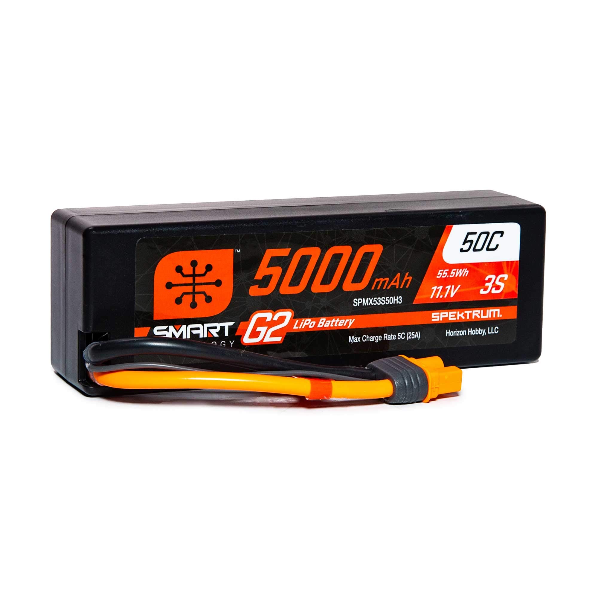 Photo 1 of Spektrum 11.1V 5000mAh 3S 50C Smart LiPo G2 Hard Case: IC3, SPMX53S50H3