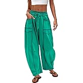 Nirovien Womens Barrel Sweatpants High Waisted Wide Leg Sweatpants Drawstring Lounge Baggy Pants Barrel Sweats