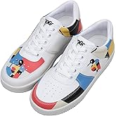 White Sneakers for Women - Handmade Women's Fashion Sneakers, Vegan Leather and Unique Design Dice Sneakers