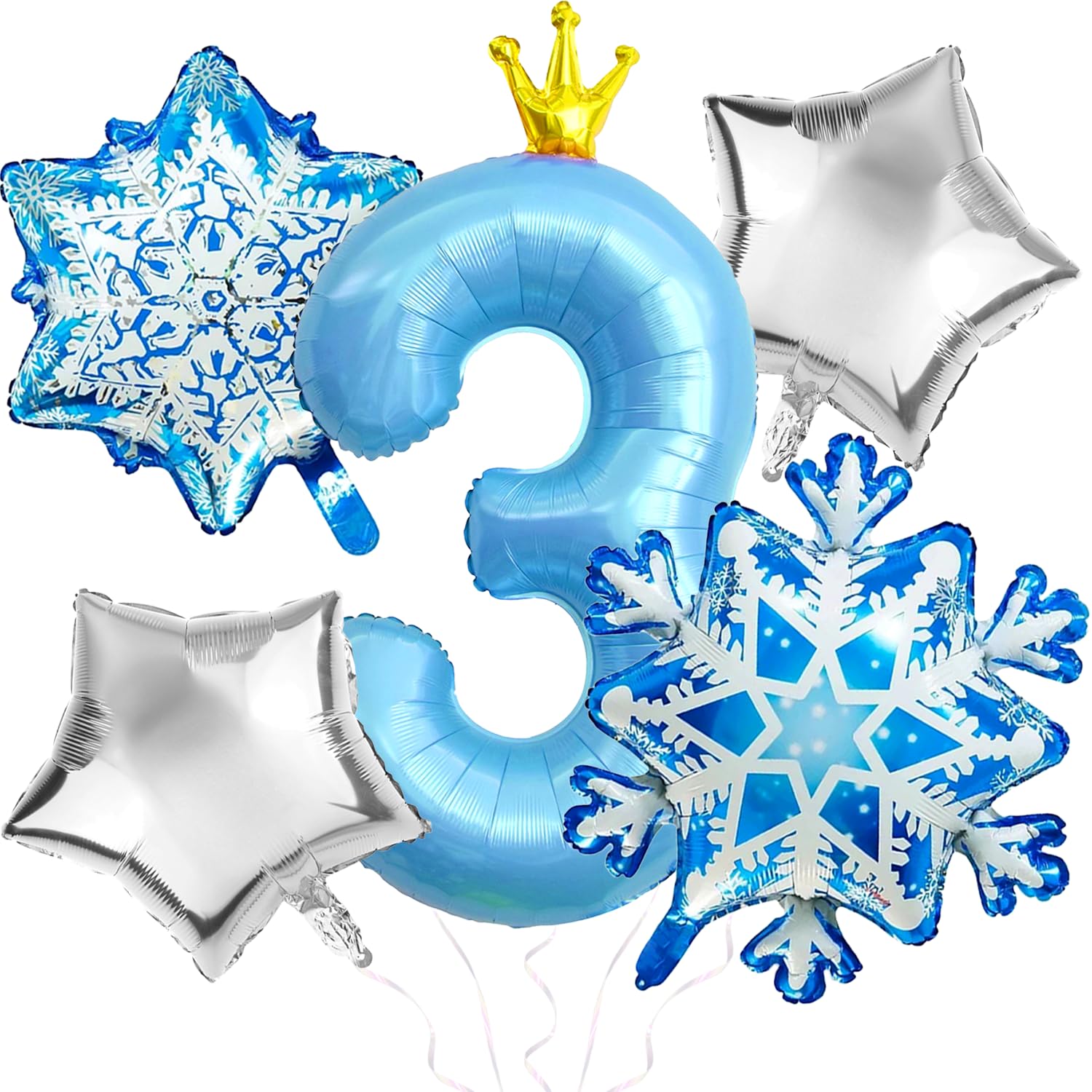 Photo 1 of Frozen 3rd Birthday Party Decorations Balloon, 40" Elsa 3 Balloon with Crown SnowFlake Foil Mylar Balloons for Princess Anna Elsa Frozen Theme Birthday Supplies, Birthday Decorations, Party Favors