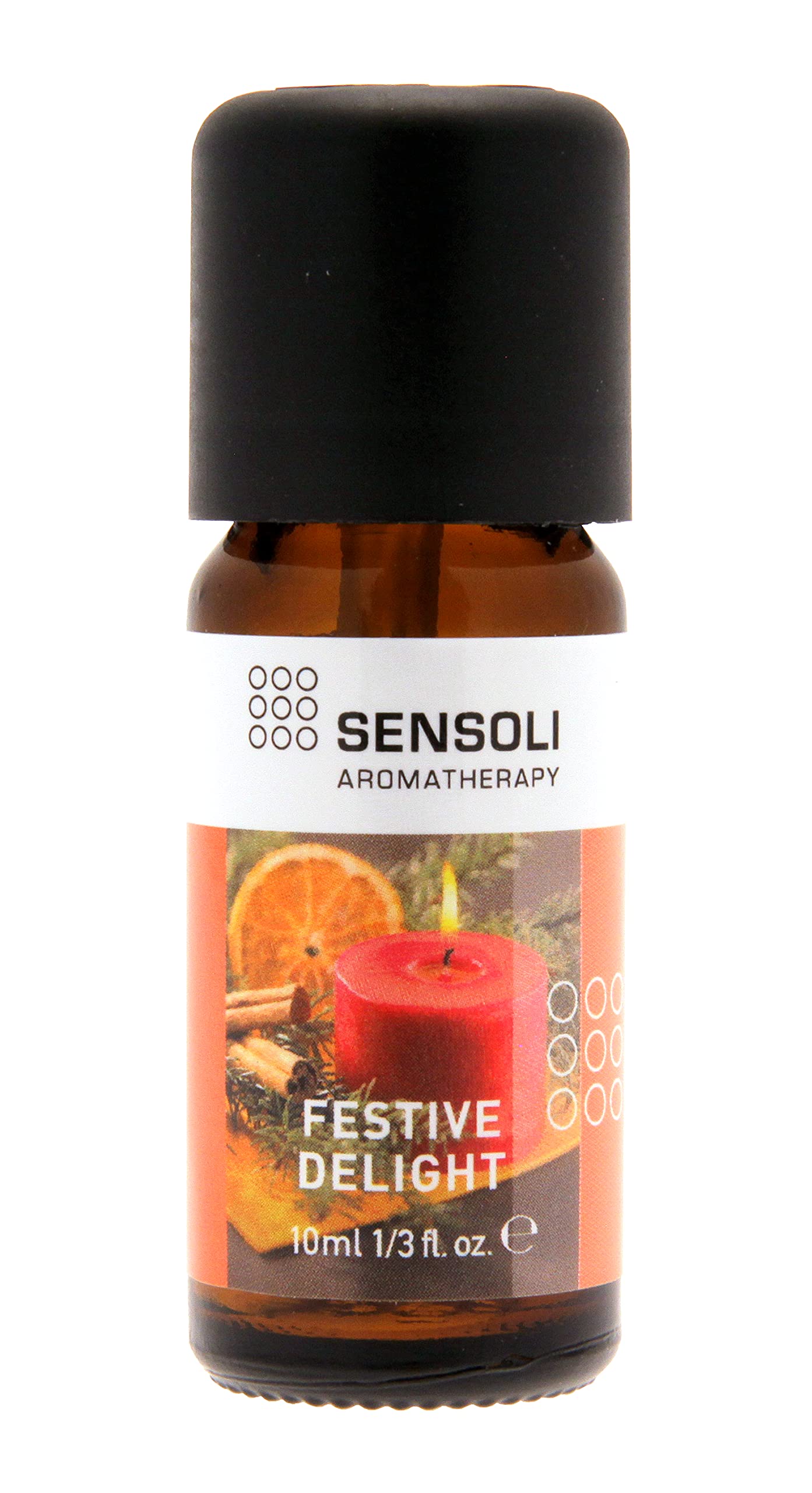 Sensoli Festive Delight Essential Oil Blend (10ml) - A Blend of 100% Pure, Natural Cinnamon and Orange Oils - For Diffusers and Oil Burners over the Christmas period - Xmas spirit fragrance.