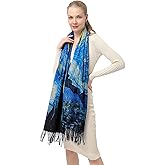 XINYUN Women's Fashion Scarf with Art Printed Tassel Soft Cashmere Warm Large Blanket Wrap Shawl for gift