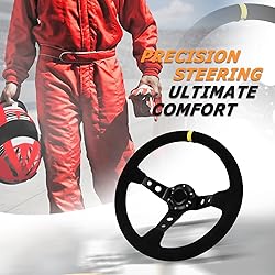 VOONKE Universal Racing Steering Wheel,13.6" Grip