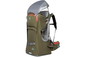 WIPHA Baby Backpack Carrier, Ergonomic Child Carrier Hiking with Sun Canopy, Safe Toddler Hiking Backpack Carrier with Large Storage Space&Insulated Pocket, Adjustable Padded Child Seat