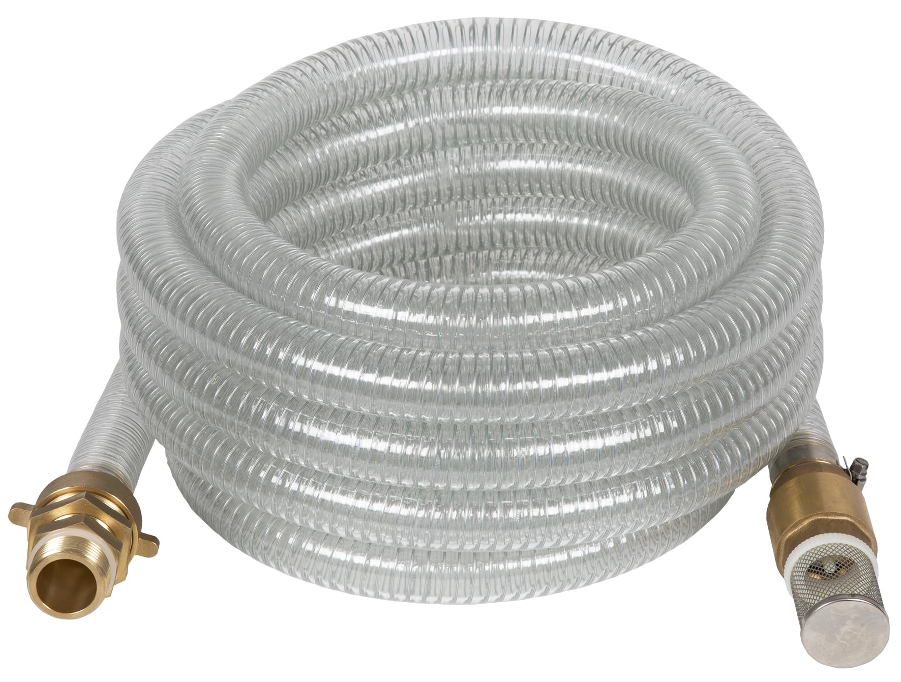Einhell Accessory Kit 7 meter translucent suction hose with brass tips, translucent