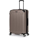 Kenneth Cole REACTION Renegade Luggage Expandable 8-Wheel Spinner Lightweight Hardside Suitcase, Champagne, 28-Inch Checked