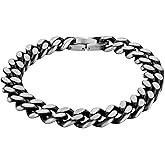 Men's 8.75" Stainless Steel Curb Link Bracelet – Classic Style, Lobster Claw Clasp