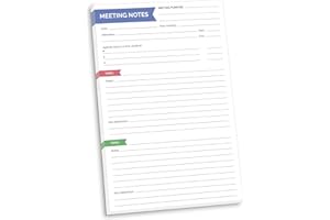 bloom daily planners 6" x 9" Double Sided Meeting Notes Planning Pad for Work Organization - Topics, Takeaways, Action Items & Follow-Ups - Undated Meeting Agenda Notepad