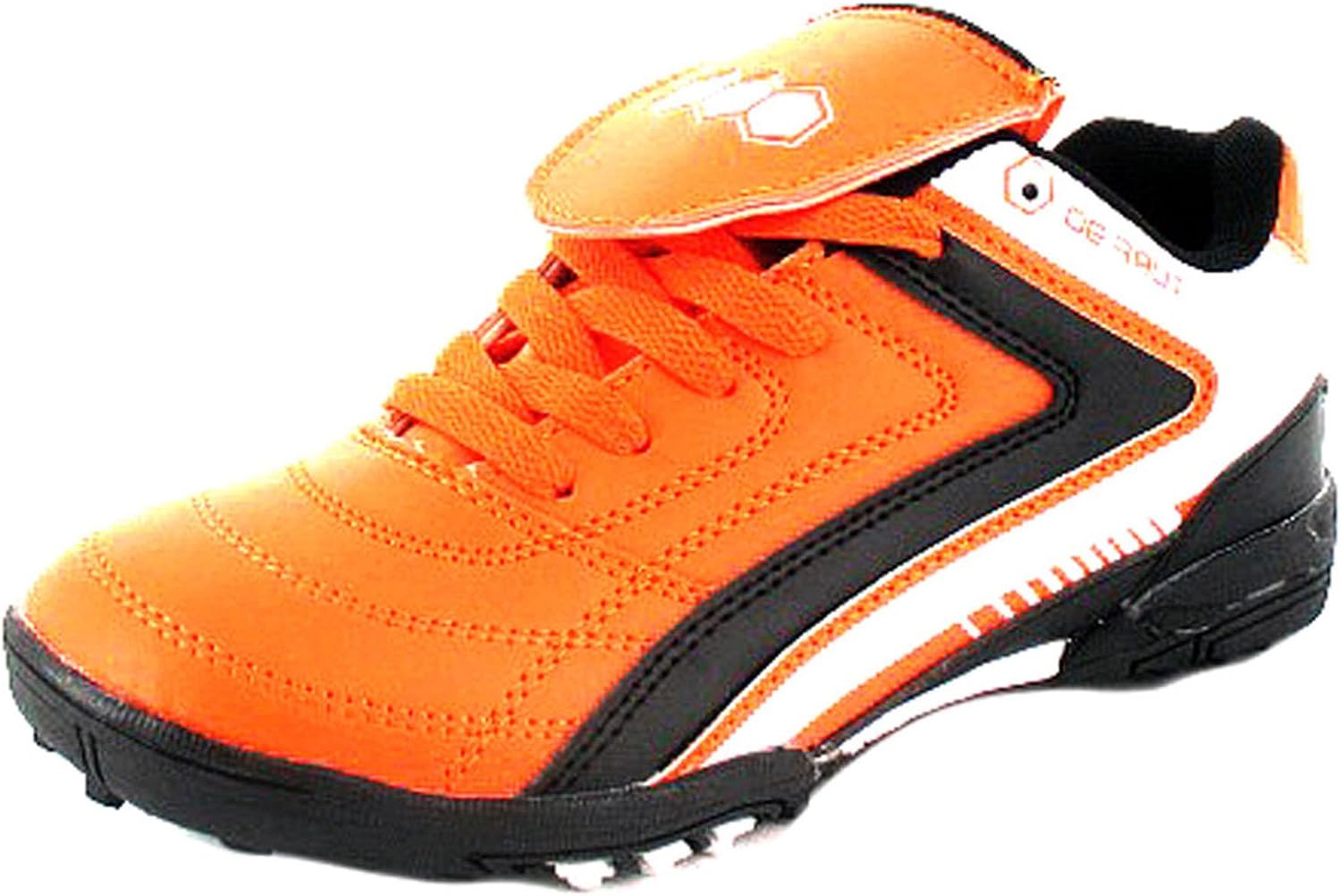 Boys Lace Up Astro Turf/Football Trainers Orange/White/Black UK