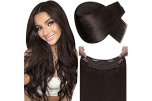 LaaVoo Wire Hair Extensions Human Hair Brown Wire Human Hair Extensions Dark Brown Human Hair Extensions Soft 16 Inch 80g