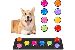 NILONE 8 Color Dog Buttons for Communication Pet Training Set, Dog Talking Buttons with 30s Recordable and Reusable Sound for 24 Scenarios, Let Your Pet Learn to Speak and Training Games (Excluding Mat)