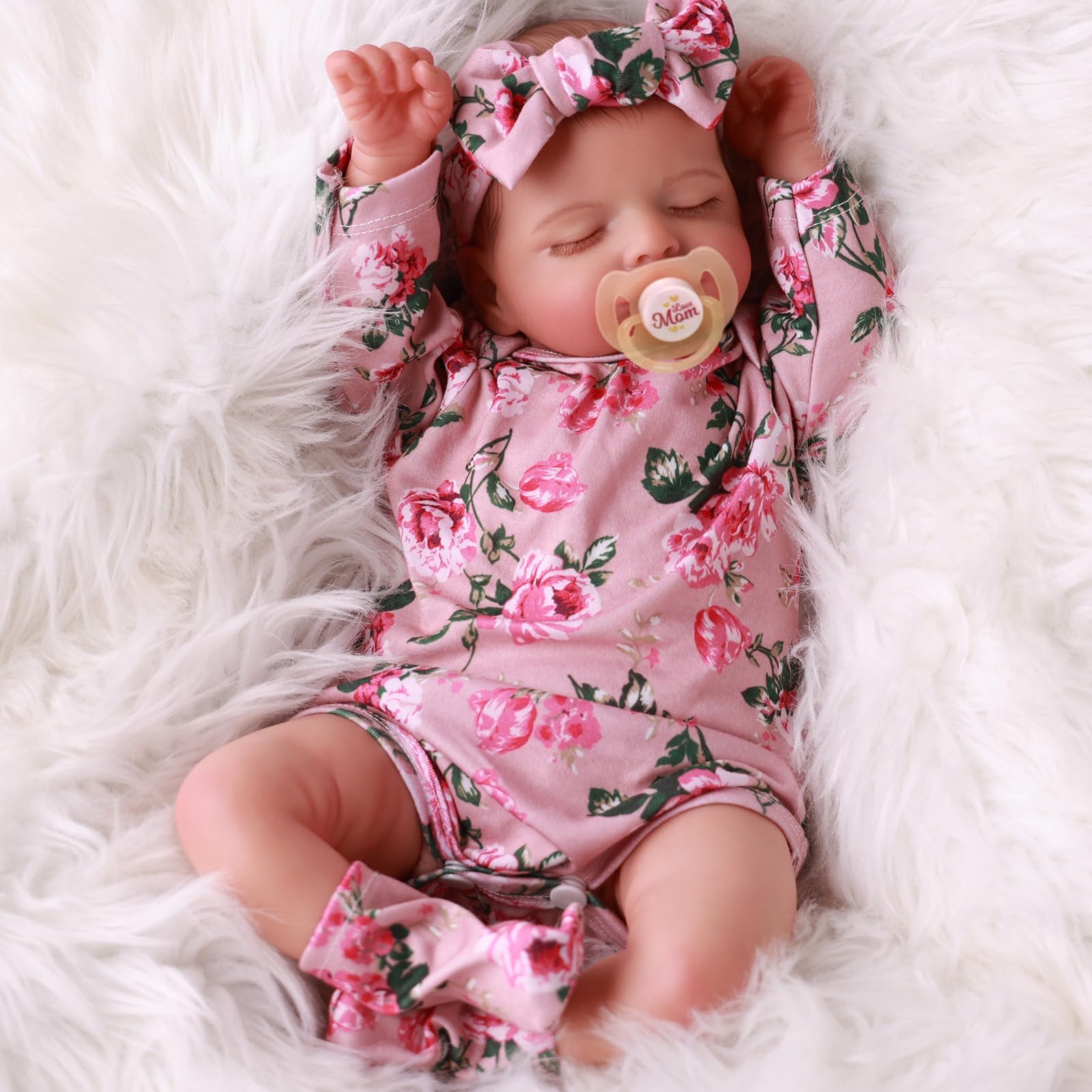 BABESIDE Lifelike Reborn Baby Dolls - Sleeping Realistic Newborn Soft Body Real Life Girl Dolls with Accessories Gifts for Kids Age 3 + & Collection, 20 inches