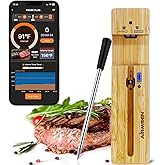 AIRMSEN Wireless Meat Thermometer, 300ft Bluetooth Meat Thermometer for Cooking with Fast and Accurate Readings, IPX7 Waterpr