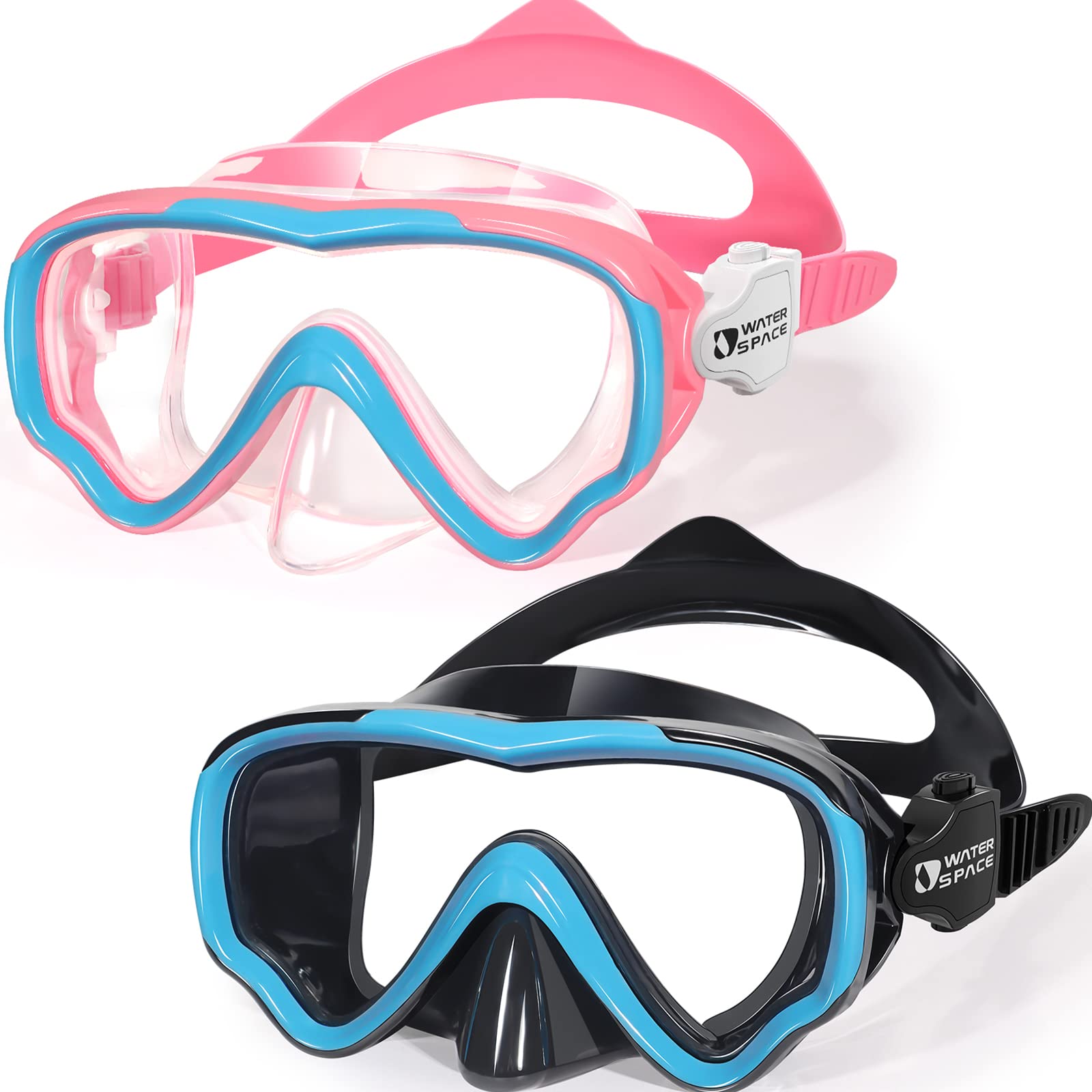 Water Space Kids Swimming Goggles Swim Mask with Nose Cover for Kids Youth 3-15, Anti-Shattered Lens UV Protection No-Leak
