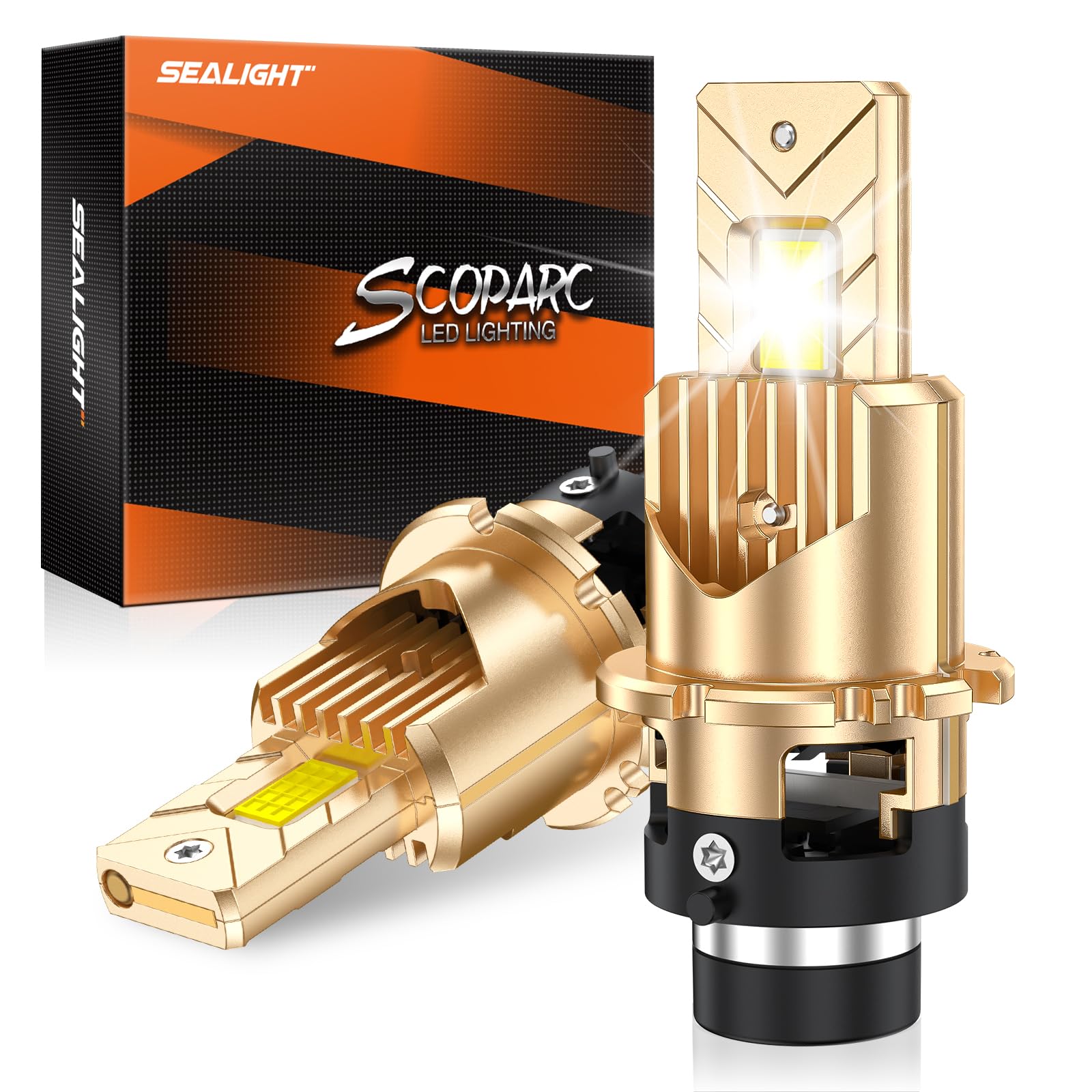 Photo 1 of SEALIGHT D2S D2R LED Bulbs, 6000K Cool White for HID Assembly, HID Xenon Replace 85122 66240 66040 66240CBI (85122C1) Fog Light Bulbs, Pack of 2